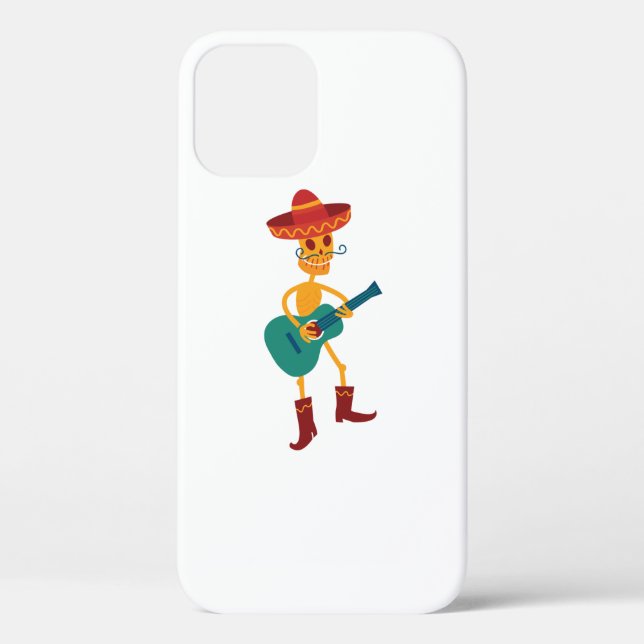 Coques Case-Mate iPhone Festive Skeleton Guitar Player (Verso)