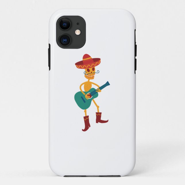 Coques Case-Mate iPhone Festive Skeleton Guitar Player (Dos)