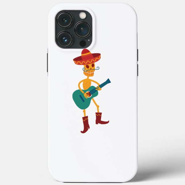 Coques Case-Mate iPhone Festive Skeleton Guitar Player (Verso)