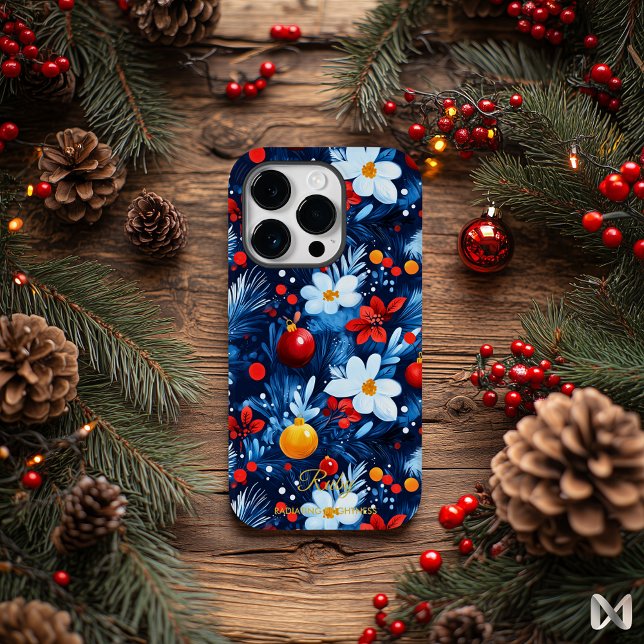 Coques Case-Mate iPhone Festive Winter Bloom - Gras et brillant Holiday (Créateur téléchargé)