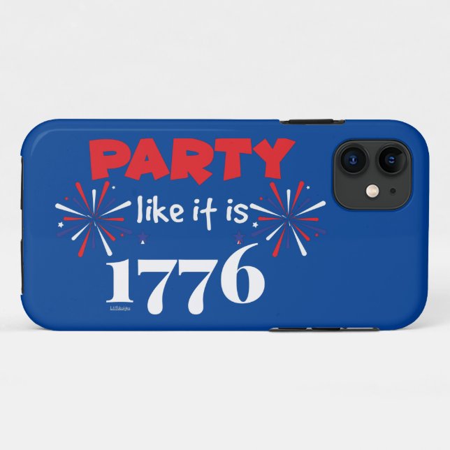 Coques Case-Mate iPhone FÊTE COMME C'EST 1776 drôle fête d'indépendance (Dos (Horizontal))