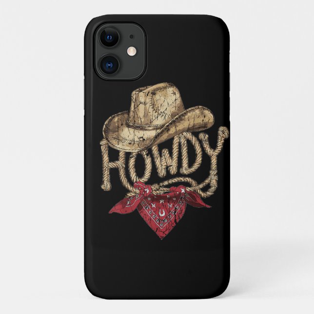Coques Case-Mate iPhone Fête d'anniversaire de cow-boy occidental (Dos)
