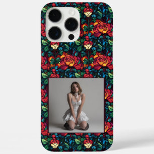 Coque iPhone 16 Pro Max Fête d'anniversaire élégante Rose Floral Personnal