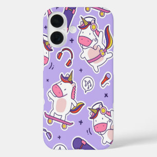 Coque Pour iPhone 16 Fête de fête Unicorn Fun Celebration