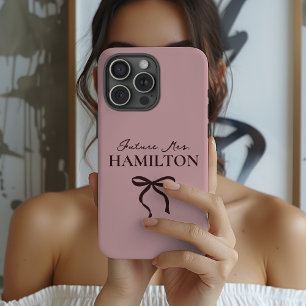 Coque Case-Mate iPhone Fête de Fiançailles Étiquette Moderne Nom de la