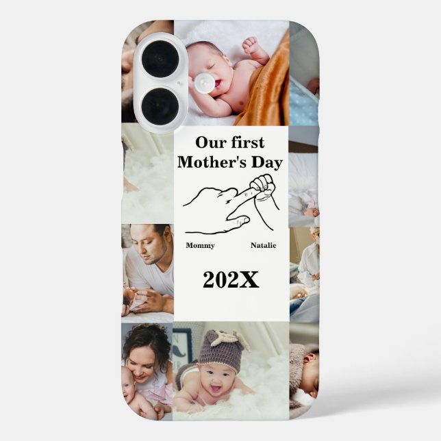 Coques Case-Mate iPhone Fête de la Première Mère personnalisée Photo Colla (Verso)