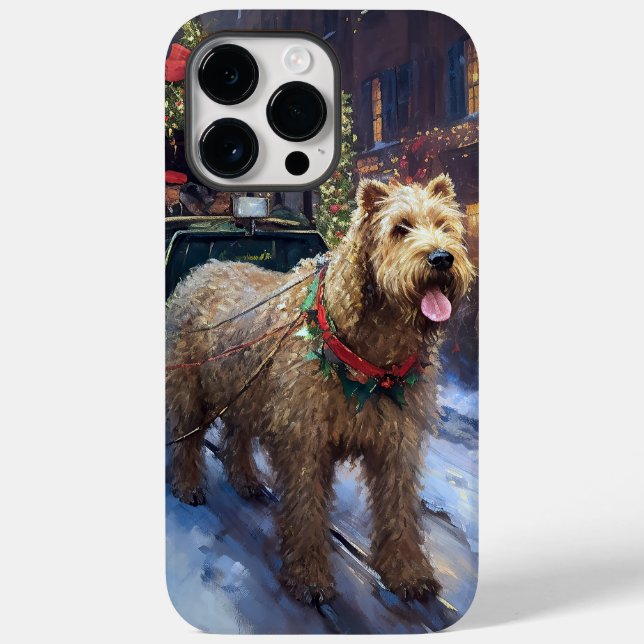 Coques Case-Mate iPhone Fête de Noël de Wheaten Terrier (Verso)