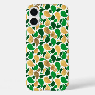 Coque Pour iPhone 16 Plus Fête de Parties scintillant verte et d'or Fusion M