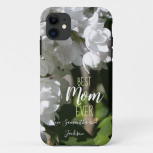 Case-Mate iPhone Case Fête des mères Lilacs blancs Meilleure maman jamai