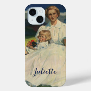 Coque Case-Mate iPhone Fête des mères vintage, maman avec enfants