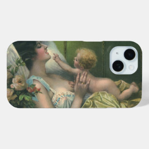 Coque Case-Mate iPhone Fête des Mères vintage, maman victorienne avec béb