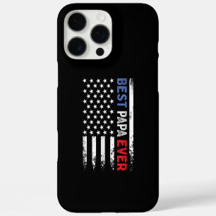 Coque iPhone 16 Pro Max Fête des pères Meilleur Papa jamais avec drapeau a