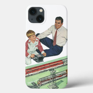 Case-Mate iPhone Case Fête des Pères vintage, papa et fils avec des trai