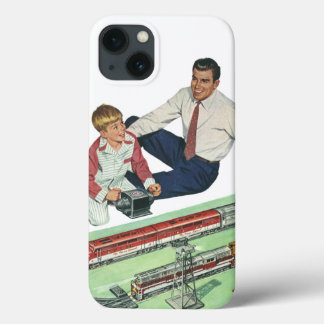 Case-Mate iPhone Case Fête des Pères vintage, papa et fils avec des trai