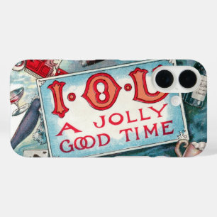 Coques iPhone 16 Fête des Vices Vintage, Jeux d'Argent Boisson Fume