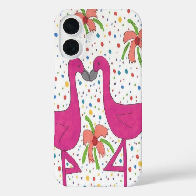 Coques Case-Mate iPhone Fête du flamant floral (Verso)
