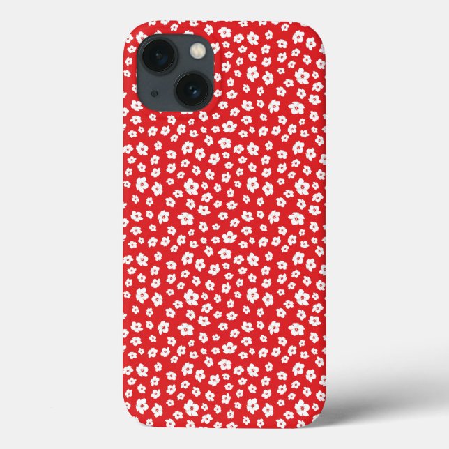 Coques Case-Mate iPhone Fête Noël Rouge Blanc Hibiscus Fleur (Verso)