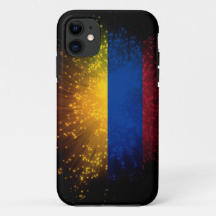 Coque iPhone 11 Feu d'artifice de drapeau de la Colombie