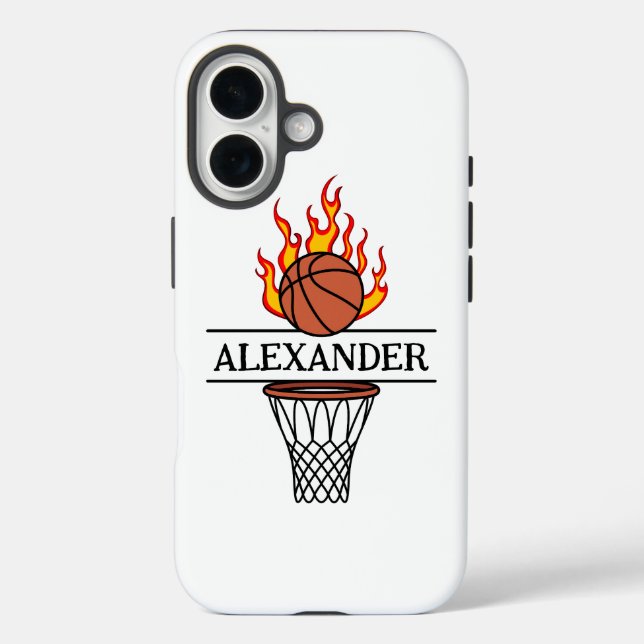 Coques Case-Mate iPhone Feu ! Espace Enfants de basket-ball incendie perso (Verso)
