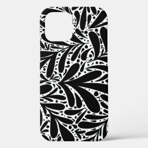 Case-Mate iPhone Case Feuille abstrait noir et blanc
