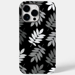 Coque Case-Mate iPhone Feuille aînée grand motif noir blanc gris
