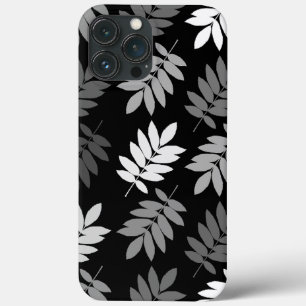 Case-Mate iPhone Case Feuille aînée grand motif noir blanc gris