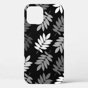 Case-Mate iPhone Case Feuille aînée grand motif noir blanc gris