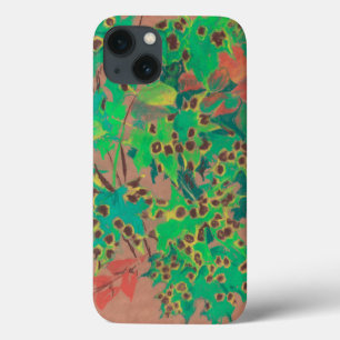 iPhone 13 Case Feuille croustillant, automne floral, vert, jaune