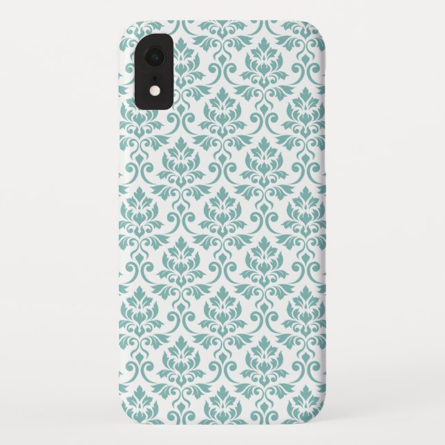 Coques Case-Mate iPhone Feuille Damask Motif Turquoise (Dos)