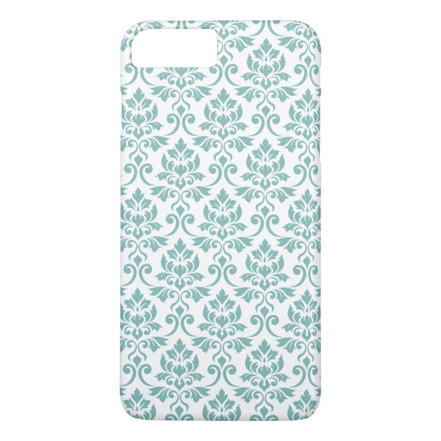Coques Case-Mate iPhone Feuille Damask Motif Turquoise (Dos)