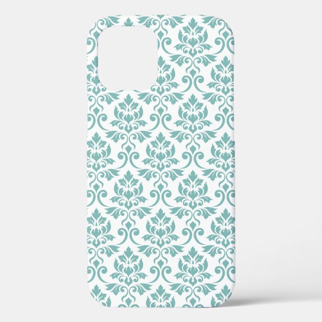 Coques Case-Mate iPhone Feuille Damask Motif Turquoise (Verso)