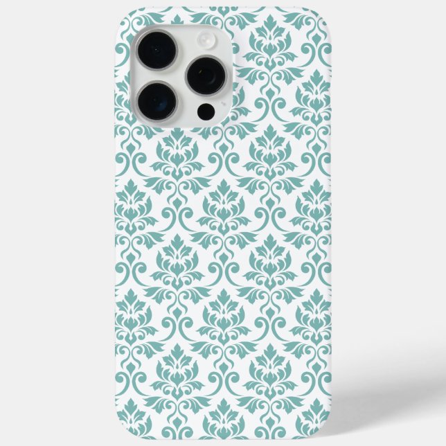 Coques Case-Mate iPhone Feuille Damask Motif Turquoise (Verso)