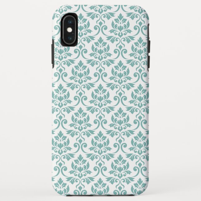 Coques Case-Mate iPhone Feuille Damask Motif Turquoise (Dos)