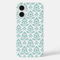 Feuille Damask Motif Turquoise