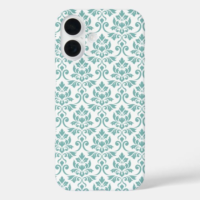 Coques Case-Mate iPhone Feuille Damask Motif Turquoise (Verso)