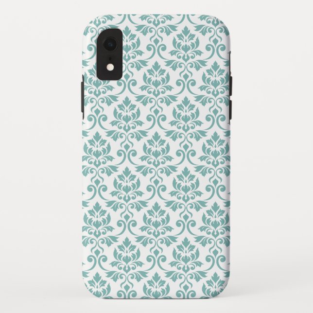 Coques Case-Mate iPhone Feuille Damask Motif Turquoise (Dos)