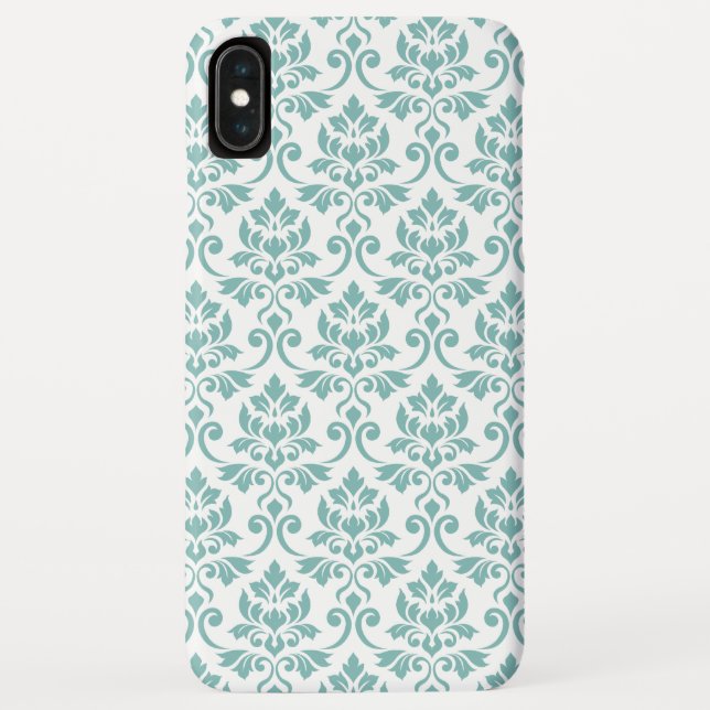 Coques Case-Mate iPhone Feuille Damask Motif Turquoise (Dos)
