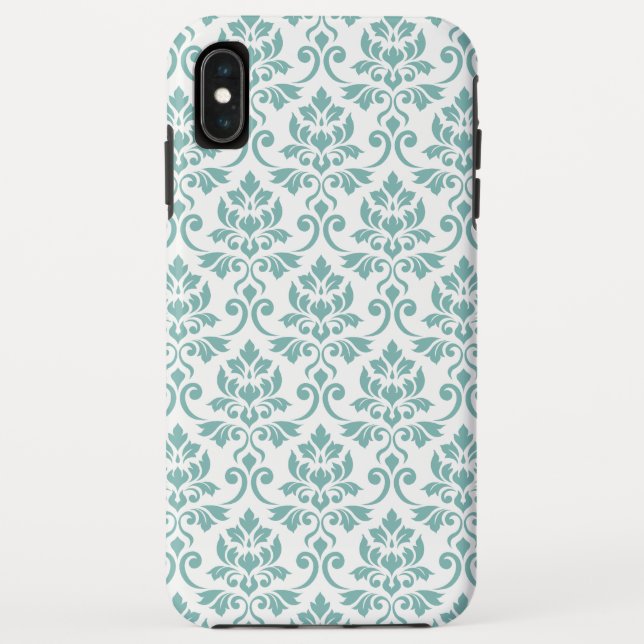 Coques Case-Mate iPhone Feuille Damask Motif Turquoise (Dos)