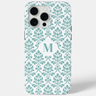Coque Case-Mate iPhone Feuille Damask Motif Turquoise (personnalisé)