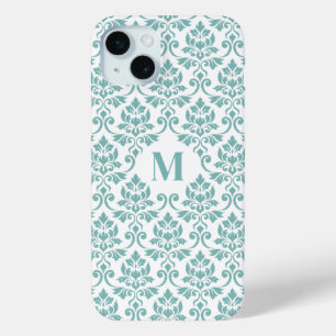 Coque Case-Mate iPhone Feuille Damask Motif Turquoise (personnalisé)