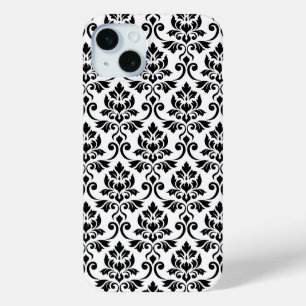 Coque Case-Mate iPhone Feuille Damask Patte noir sur blanc