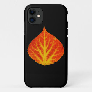 Coque iPhone 11 Feuille d'Aspen rouge et jaune #10