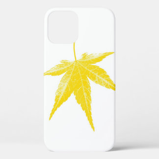 Case-Mate iPhone Case Feuille d'automne jaune sur blanc