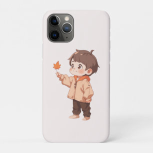Case-Mate iPhone Case Feuille d'automne tenue par un petit garçon mignon