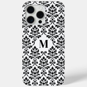 Coque Case-Mate iPhone Feuille de Damas motif noir (sur mesure)
