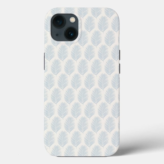 Coques Case-Mate iPhone Feuille de palmier bleu clair et crème (Verso)