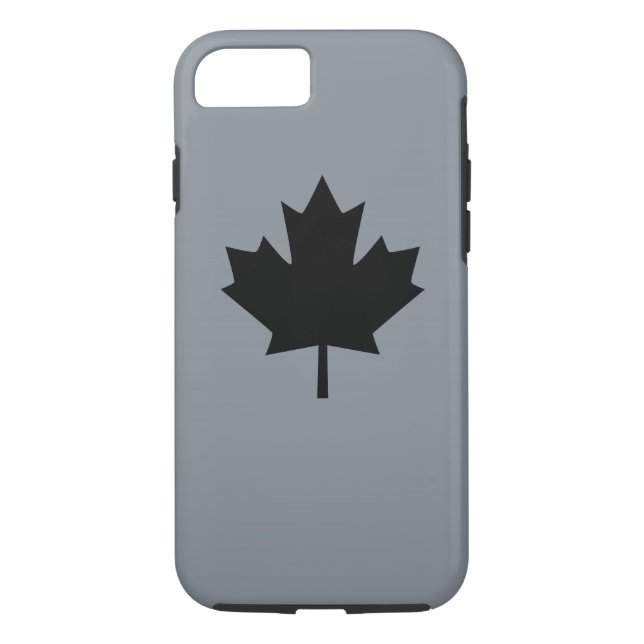 Coques Case-Mate iPhone Feuille d'érable noire canadienne gris (Dos)