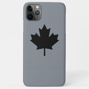 Coque Case-Mate Pour iPhone Feuille d'érable noire canadienne gris
