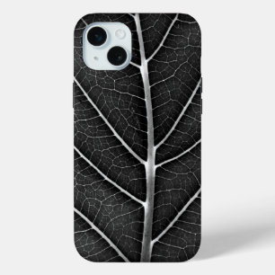 Coque Case-Mate iPhone Feuille lumineuse noir et blanc en gros plan