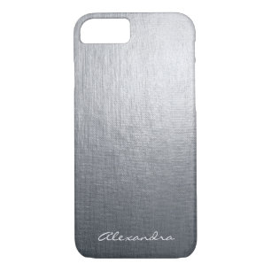 Case-Mate iPhone Case Feuille métallique de Faux argenté de monogramme